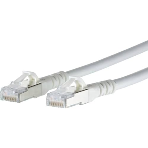 Metz Connect 1308457088-E RJ45 Netzwerkkabel, Patchkabel CAT 6a S/FTP 7.00m Weiß mit Rastnasenschut von METZ CONNECT