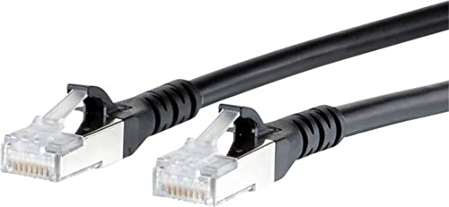 Metz Connect 1308457000-E RJ45 Netzwerkkabel, Patchkabel CAT 6a S/FTP 7.00m Schwarz mit Rastnasensc von METZ CONNECT