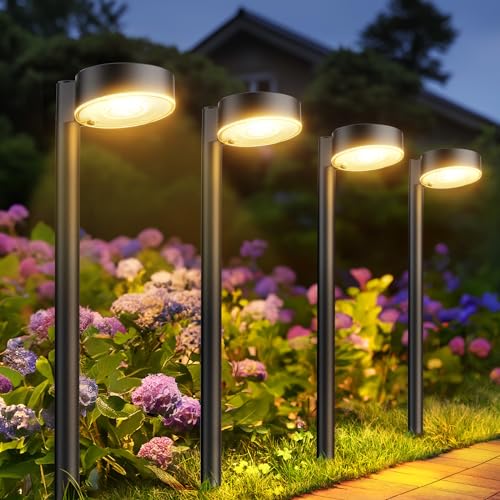 BUCASA Solarlampen für Außen Garten, 8 Stück Moderne Solarleuchten für Außen mit Super Helle 12 LED Lichts, Wasserdicht Solarleuchten Garten Deko für Rasen, Terrasse, Hof, Gehweg, Geschenke von BUCASA