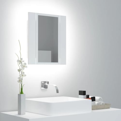 BUKSCYJS Badezimmer Schrank,Bathroom Cabinetled-Bad-Spiegelschrank Weiß 40x12x45 cm Acrylgeeignet FüR Wohnzimmer, Esszimmer, Badezimmer, Eingang, Toilette, Empfangsraum von BUKSCYJS