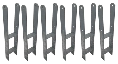 BURI 6 Stück H-Anker Pfostenträger feuerverzinkt 116/600 mm H-Träger Pfostenanker BURI 6 Stück H-Anker Pfostenträger feuerverzinkt 116/600 mm H-Träger Pfostenanker von BURI