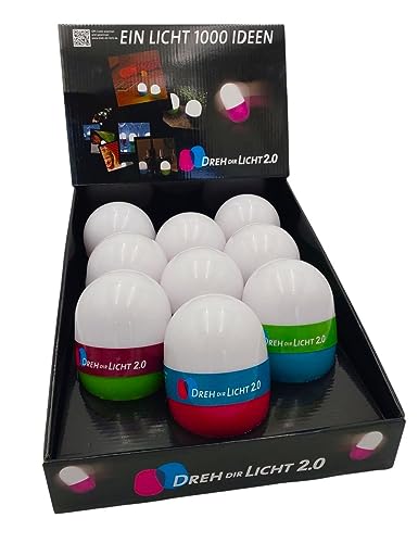 BURI 9er Set Dreh Dir Licht 2.0 Nachtlicht Campinglampe LED Schlummerleuchte Taschenlampe Leselampe 12,5 cm batteriebetrieben mit Dämmerungssensor BURI 9er Set Dreh Dir Licht 2.0 Nachtlicht Campinglampe LED Schlummerleuchte Taschenlampe Leselampe 12,5 cm batteriebetrieben mit Dämmerungssensor von BURI