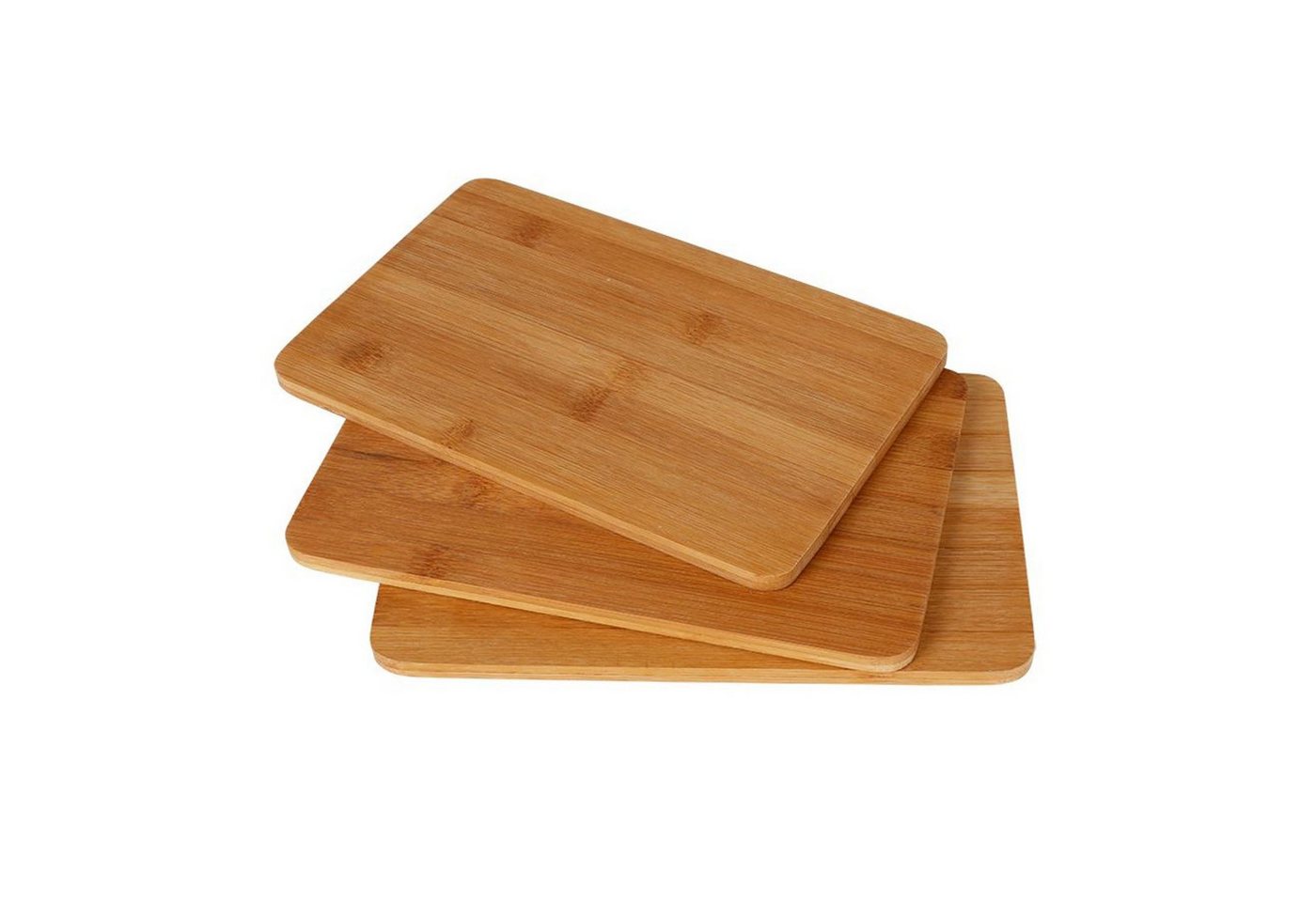 BURI Schneidebrett 3er Set Frühstücksbrettchen Bambus Holz Schneidebrett Küchenbrett, Bambus BURI Schneidebrett 3er Set Frühstücksbrettchen Bambus Holz Schneidebrett Küchenbrett, Bambus von BURI