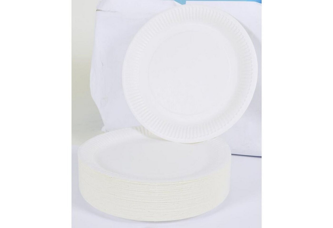 BURI Teller 10x Pappteller 100er Packung Weiß Einwegschalen Papier Grill Speise Pa von BURI