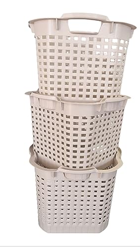 BURI Wäschekorb Set Universalkorb vers Farben Stapelkörbe Gartenkörbe Korb robust, Farbe:beige, Menge:3 Stück BURI Wäschekorb Set Universalkorb vers Farben Stapelkörbe Gartenkörbe Korb robust, Farbe:beige, Menge:3 Stück von BURI
