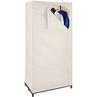 Textil Kleiderschrank beige mit Kleiderstange Stoffschrank Faltschrank Garderobe von BURI