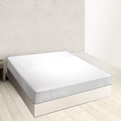 BURRITO BLANCO 100% Baumwolle A8 Verstellbares Bettlaken Für 150x190 cm Doppelbett Bis 150x200 cm (weitere Verfügbare Maße), weiße Farbe von BURRITO BLANCO