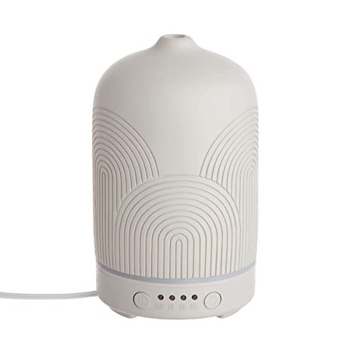 BUTLERS Aroma-Diffuser Cloud Nine - Raumerfrischer mit Keramik-Abdeckung für Duftöle - Diffusor/Luftbefeuchter für ätherische Öle mit Timer-Funktion & LED-Licht in Sieben Farben von BUTLERS