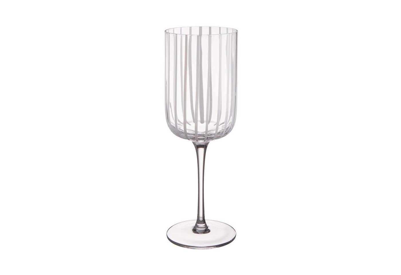 BUTLERS Weinglas CHEERFUL Weinglas Streifen 380ml, Glas von BUTLERS