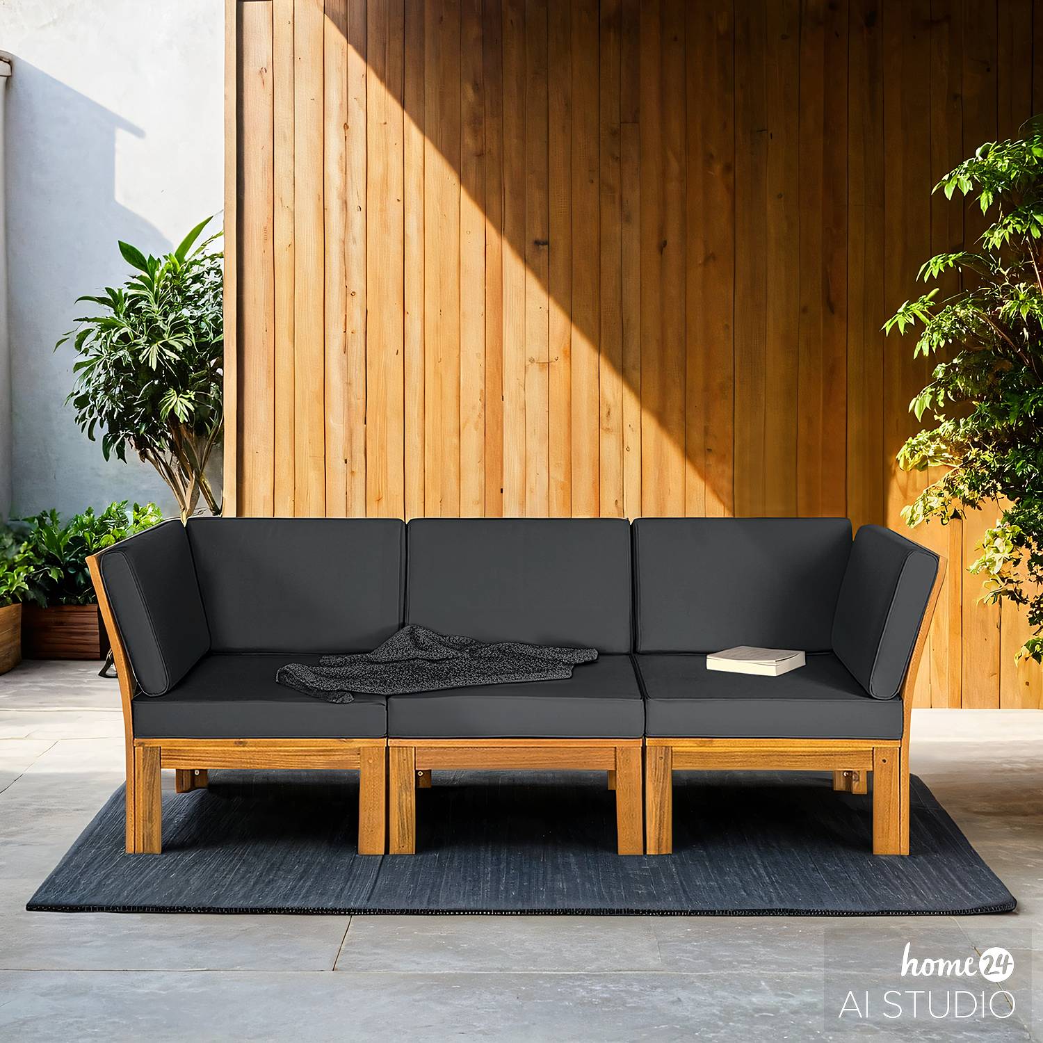 home24 Loungesofa 3-teilig 202 x 73 x 71cm Braun/Grau/Anthrazit home24 Loungesofa 3-teilig 202 x 73 x 71cm Braun/Grau/Anthrazit von home24