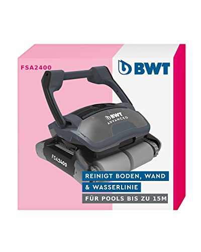 BWT Poolroboter FSA 2400 | Optimale Reinigung Von Boden, Wand & Wasserlinie Für Pools Bis 15 m | Beste Filterleistung | Smart Navigation | Ultimate Power Technologie | Pinke Led-Beleuchtung von BWT