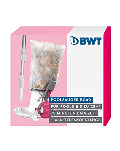 BWT Poolsauger | Effiziente Reinigung Von Pools | Kabelloser Betrieb Mit Maximaler Bewegungsfreiheit (BC40, mit Teleskopstange) von BWT