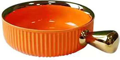 Kochtöpfe, Auflaufform, Lasagneform mit Griff, Auflaufform for den Ofen, antihaftbeschichtetes Porzellan-Backgeschirr (Farbe: Rosa) (Farbe: (Color : Oranje, Size : Oranje) von BWUHDKS