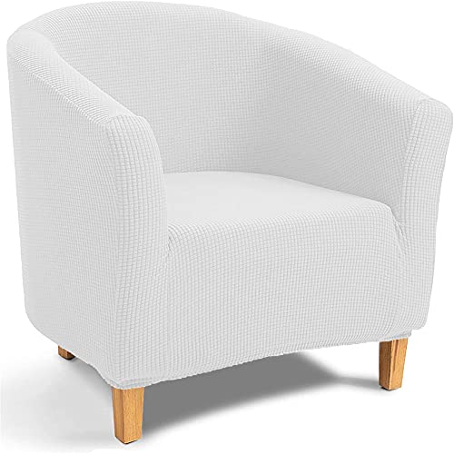Sesselüberwürfe Sesselschoner Elastische Sesselhusse Sesselbezug Stretch Sesselhusse Abdeckung Couch Bezug Husse für Cafe Stuhl Sessel (Weiß) von BXFUL