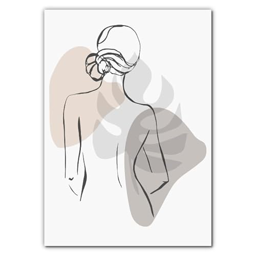 Poster Sinnliche Frau, moderne Wandposter Wanddeko für Schlafzimmer, Poster für Badezimmer, Wellness, Zimmer Dekoration, Boho Poster, Geschenkbild, ohne Rahmen A2 von BYCOLOR