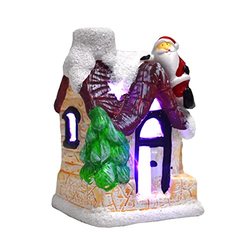 BYNYXI Weihnachtshaus Beleuchtet, Weihnachten Schnee Haus mit LED-Licht Schneelandschaft Weihnachtsdeko Haus Weihnachtsdorf Häuser 3D Weihnachtsszene Weihnachten Dekoration-7cmx6.5cmx11cm von BYNYXI