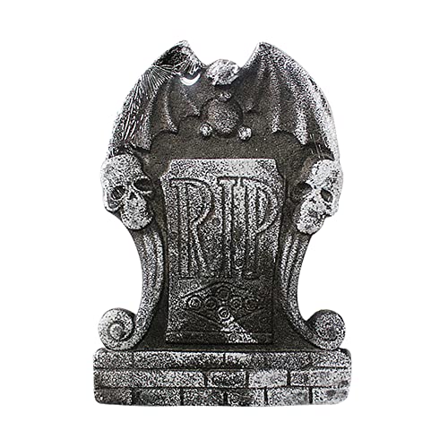 Halloween Grabstein Deko, 37cm Halloween Grabstein Outdoor Schaumstoff Tombstones Decoration Gruselige Spukhaus Friedhof Grabsteine für Halloween Garten Hof Schild Outdoor Dekoration von BYNYXI