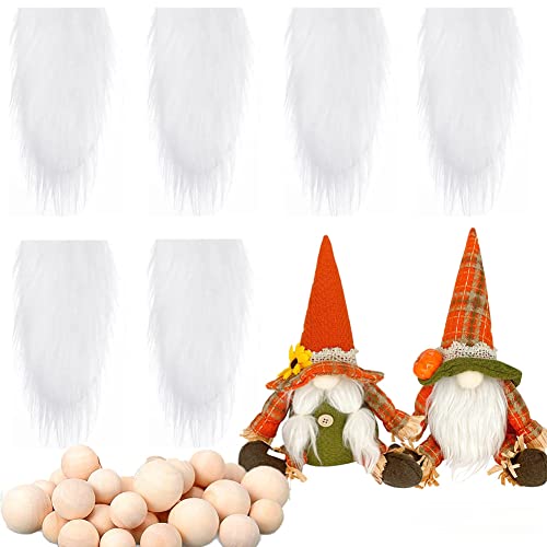 Vorgeschnittener Wichtelbart Zum Basteln, 12 Stück Handgefertigter GNOME Zwergbart Basteln mit Plüschpuppe und Holzkugelnase Kunstpelzstoff Wichtel Bart Wichtel Zubehör Ostern St. Patricks Day Deko von BYNYXI