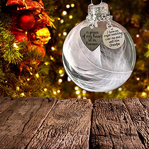 Weihnachtskugel Personalisiert Christbaumkugel Kunststoff Transparenter Baumkugeln mit Feder Weihnachtlicher Baumschmuck Weihnachtsanhänger Baum Kugeln Weiß 8cm Christbaumkugeln von BYNYXI
