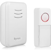 Funkklingel set mit Batterie Betrieb - Klingeltaster beleuchtet & Namensschild von BYRON