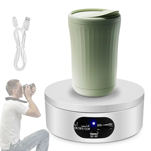 Drehteller Elektrisch, Automatische Drehplattform, 12 cm Elektrischer Drehteller, Drehscheibe Elektrisch, Drehteller Fotografie 360 Grad Elektrischer Drehteller Für Fotografie Produkt-, Schmuck von BYZESTY