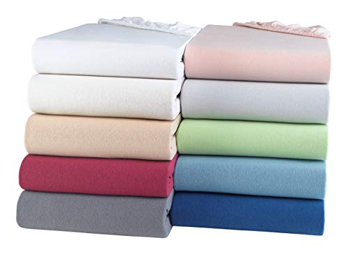 BaSaTex Bio Jersey Spannbettlaken 100% GOTS Zertifizierte Baumwolle | Spannbetttuch in Allen Größen | Kinder- und Babybetten 60x120 – 70x140 cm | Weiss von BaSaTex
