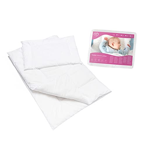 2-teiliges Bettdecken- und Flachkissen-Set für Babybetten, 100% Polycotton (135 x 100 cm) von Baby Comfort