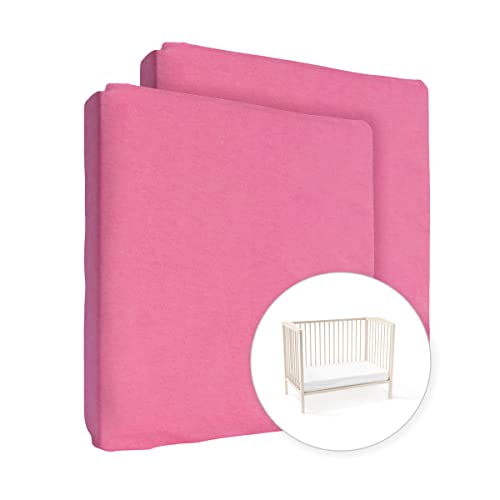 2X Jersey Spannbettlaken 100% Baumwolle für 160 x 70 cm Kinderbett (Rosa) von Baby Comfort