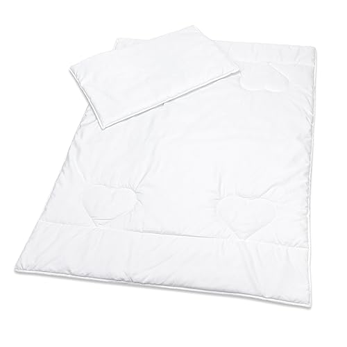 Gesteppte Luxus-Bettdecke und Kissen, 100% Baumwolle, 2-teiliges Set für Bettchen oder Kinderwagen von Baby Comfort