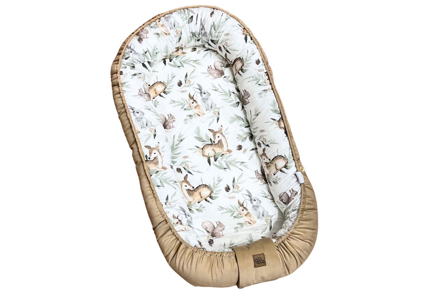 Babymajawelt Bettnestchen Baby Kuschelnest Reh mit Matratze Mitwachsend (1085), (Set, 1-tlg., 1x Babynestchen verstellbar, inkl. Tragetasche), Made in EU, für den Schlaf zwischendurch, Bettverkleinerung von Babymajawelt