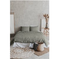 Reißverschluss Bettwäsche Set, Leinen Bettbezug, Zwei Kissenbezüge, Housewarming Geschenk von Back2Linen