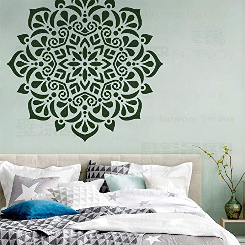 100cm Giant Mandala Indian Arabic Ethnic Round Flower Schablone Schablonen Möbel Vorlage Fliesen Für Dekor Malen Große Muster Muster Wände Große Nische Wandvorlagen Zu Fliesen Malen Holz von BackgroundTurnOver