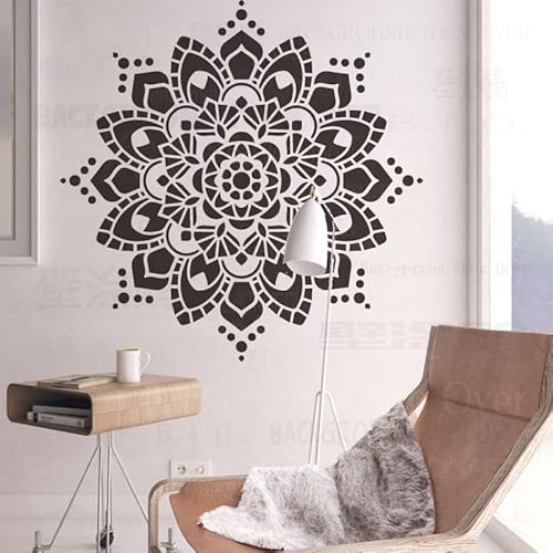 130cm Huge Giant Mandala Henna Indian Arabic Ethnic Round Schablone Schablonen Mandala Vorlage Wiederverwendbar Für Dekorvorlagen Malerei Wände Farbe Möbel Muster Nische Wand Holz, XXL 43cmX65cm von 壁涂鸥 BackgroundTurnOver