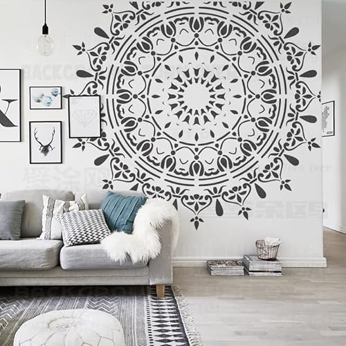 150cm Huge Giant Mandala Henna Indian Arabic Ethnic Round Flower Lotus Schablone Für Wände Große Vorlage Wiederverwendbare Schablonen Dekor Möbel Malen Große Dekoration Rahmen Die Samen von 壁涂鸥 BackgroundTurnOver