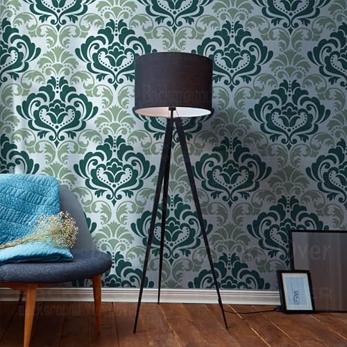 50cm Damask Royal Vintage Retro Pattern Rococo Baroque Schablone Schablonen Für Wände Große Möbel Vorlage Malen Große Mandala Vorlagen Malen Wiederverwendbare Fliesen Bodenbelag Muster Zu von 壁涂鸥 BackgroundTurnOver