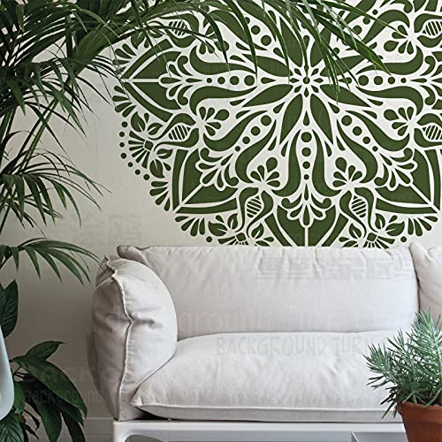 70cm Huge Giant Mandala Ceiling Indian Arabic Ethnic Round Schablonen Schablone Für Wände Große Dekor Fliesen Vorlagen Malerei Farbe Große Bodenbeläge Möbel Vorlage Muster Mandala Muster von BackgroundTurnOver