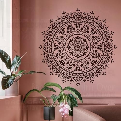 70cm Mandala Round Flower Lotus Schablone Für Wände Große Mandala Vorlage Wiederverwendbare Farbe Große Fliesen Bodenvorlagen Malerei Dekoration Rahmen Schablonen Die Samen Möbel Muster von 壁涂鸥 BackgroundTurnOver