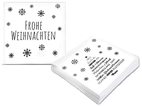 Bada Bing 2er Set Servietten Weihnachten Weihnachtsservietten Spruch "Frohe Weihnachten" "Familie Geschenke…" 35 von Bada Bing