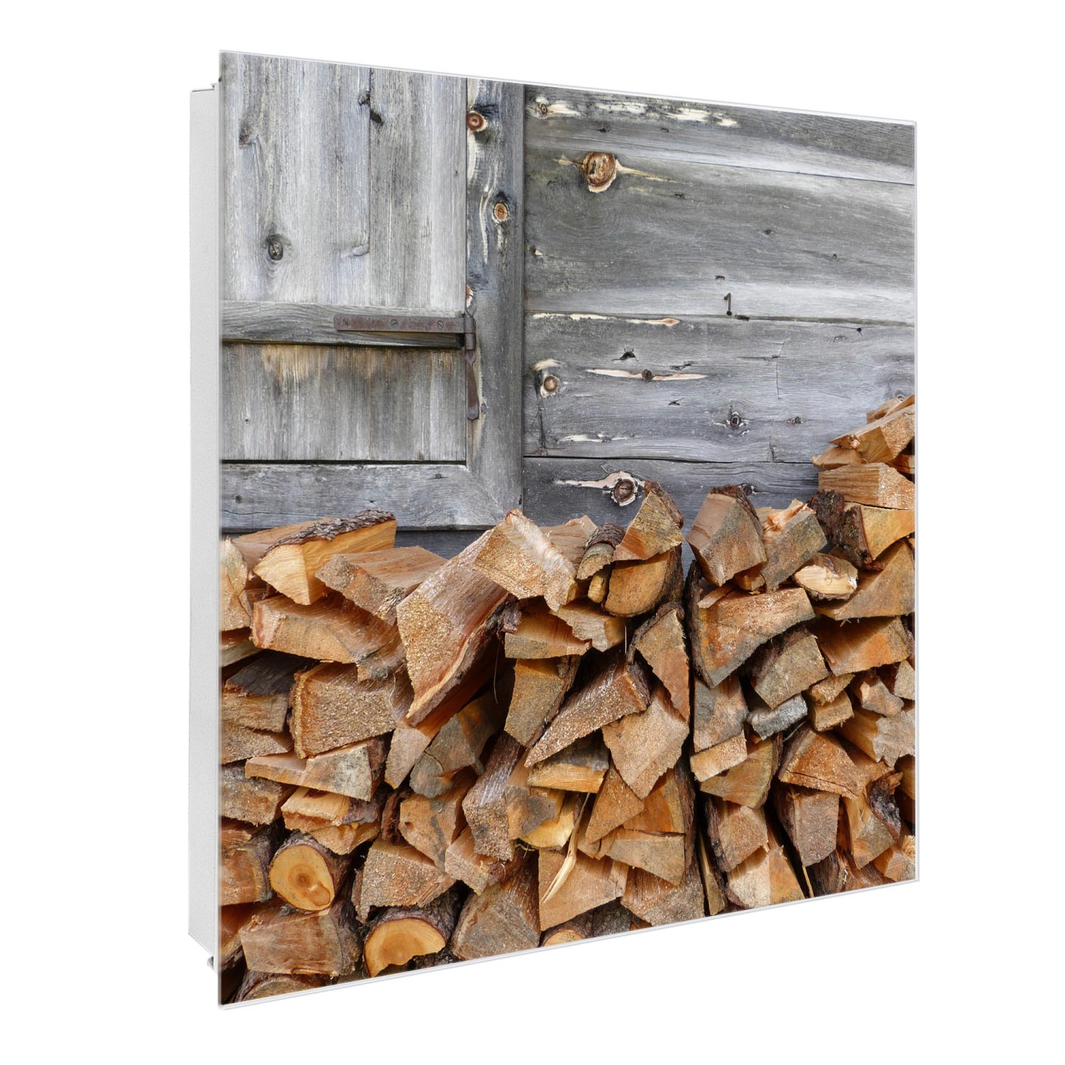 Banjado Großer Schlüsselkasten Glas 30x30cm Weiß Scharnier Rechts 50 Haken Beschreibbar Magnetisch Motiv Feuerholz Banjado Großer Schlüsselkasten Glas 30x30cm Weiß Scharnier Rechts 50 Haken Beschreibbar Magnetisch Motiv Feuerholz von Banjado