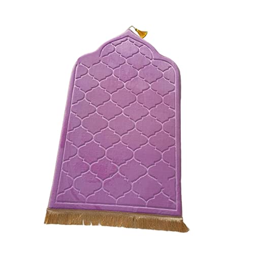 Baoblaze Traditioneller muslimischer Gebetsteppich Weich, Traditional Muslim Prayer Rug, Gebet Teppich Matte Faltbar, Muslim Prayer Rug Carpet für Kinder Frauen Männer, Taro von Baoblaze