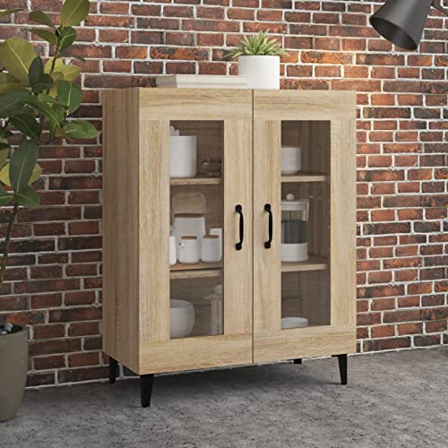 BaraSh Sideboard Sonoma-Eiche 69,5x34x90 cm Holzwerkstoff Aufbewahrungsschrank Schrank Wohnzimmer Sideboard Cabinet 812126 von BaraSh