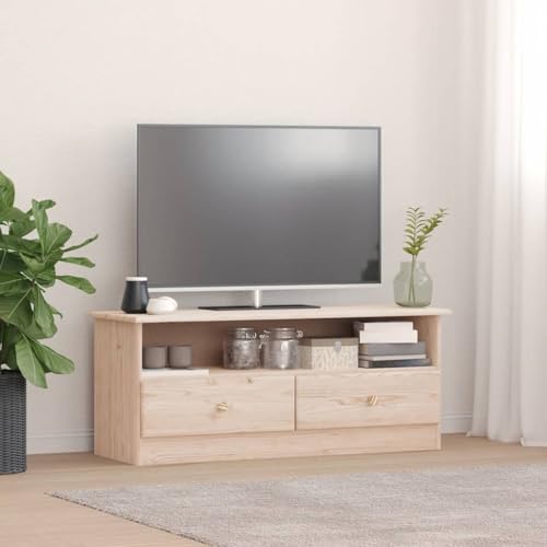 BaraSh TV-Schrank mit Schubladen ALTA 100x35x41 cm Massivholz Kiefer Lowboard Wohnzimmer von BaraSh