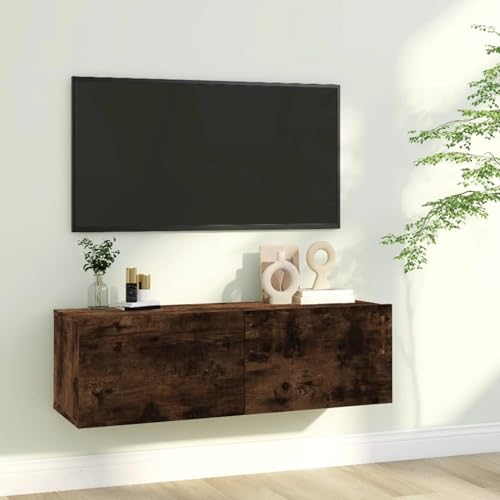 BaraSh TV-Wandschrank Räuchereiche 100x30x30 cm Holzwerkstoff Wohnwand HäNgend TV Sideboard Lowboard HäNgend Board TV von BaraSh