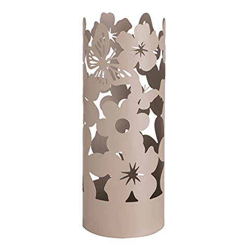 Baroni Home Schirmständer Modernes Design Regenschirmhalter aus Metall Flowers mit 2 Haken und Abnehmbarer Regenschutz, 19 x 19 x 49 cm (Taupe) von Baroni Home