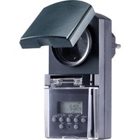 Basetech - BT-2106308 Steckdosen-Zeitschaltuhr digital Wochenprogramm 1800 w IP44 Countdown-Funktion von Basetech