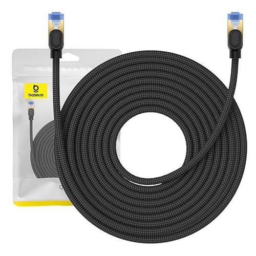 Baseus Network Cable High Speed (CAT7) of RJ45 (Braided Cable) 10 Gbps, 15m, Black (B0013320B111-08) von Baseus