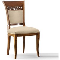 Stilmöbel Stuhl in italienischem Design Beige und Buche braun von Basilicana