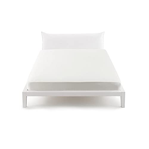 Bassetti Bettlaken für Einzelbett, Spannbettlaken für Einzelbett, 90 x 200 cm, Bettlaken aus 100 % Baumwolle, hergestellt in Italien, Farbe: Weiß 13 von Bassetti