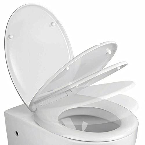 Bath & Shower Soft-Close 44 x 37cm WC-Sitz mit Absenkautomatik | Klobrille mit Deckel | Toilettensitz | Toilettendeckel | WC-Brille in Weiß - inkl. Montagezubehör Bath & Shower Soft-Close 44 x 37cm WC-Sitz mit Absenkautomatik | Klobrille mit Deckel | Toilettensitz | Toilettendeckel | WC-Brille in Weiß - inkl. Montagezubehör von Bath & Shower