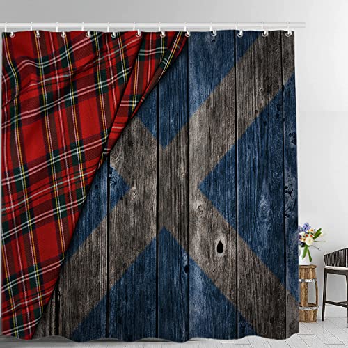 Batmerry Flagge keltischer Mode Duschvorhang, Flagge von Schottland, wasserdichter Stoff-Duschvorhänge für Badezimmer mit 182,9 x 182,9 cm. von Batmerry